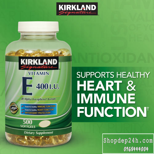 [Kirkland] Vitamin E Thiên Nhiên 400 I.U Kirkland Signature 500 Viên Của Mỹ